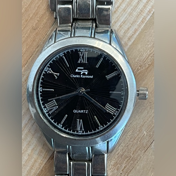 Charles Raymond Men’s Watch Stainless Bracelet Black Dial - Picture 1 of 9